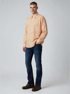 Blake Men's Orange Floral Button-Down Shirt